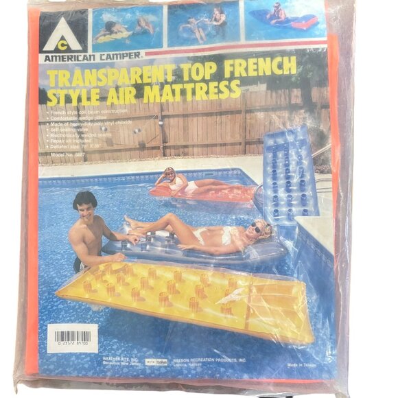 American Camper Transparent Top French Style Air Mattress 78" X 28" NEW - Picture 1 of 4